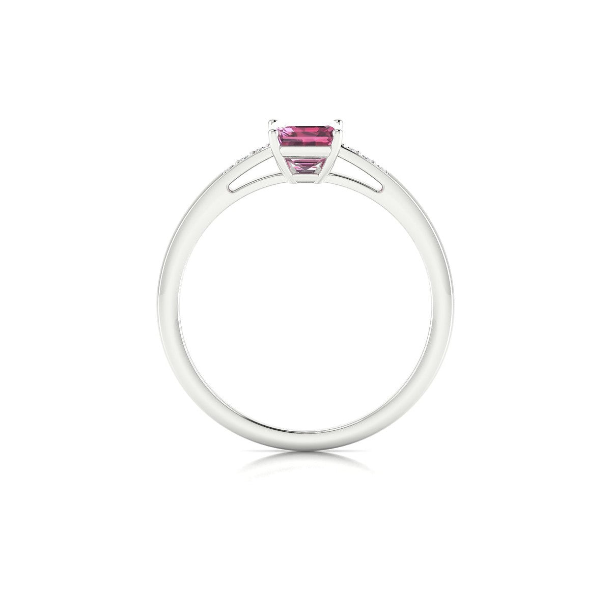 Exquisite | 18k White Gold 7 x 5 mm Emerald Rhodolite Ring