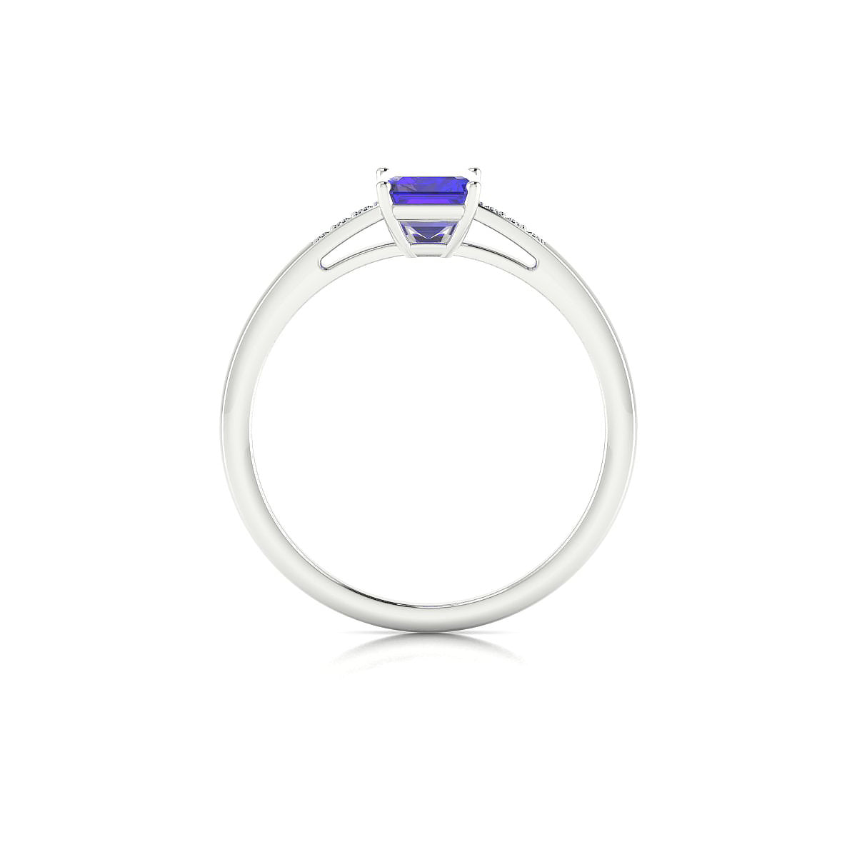 Exquisite | 18k White Gold 7 x 5 mm Emerald Tanzanite Ring