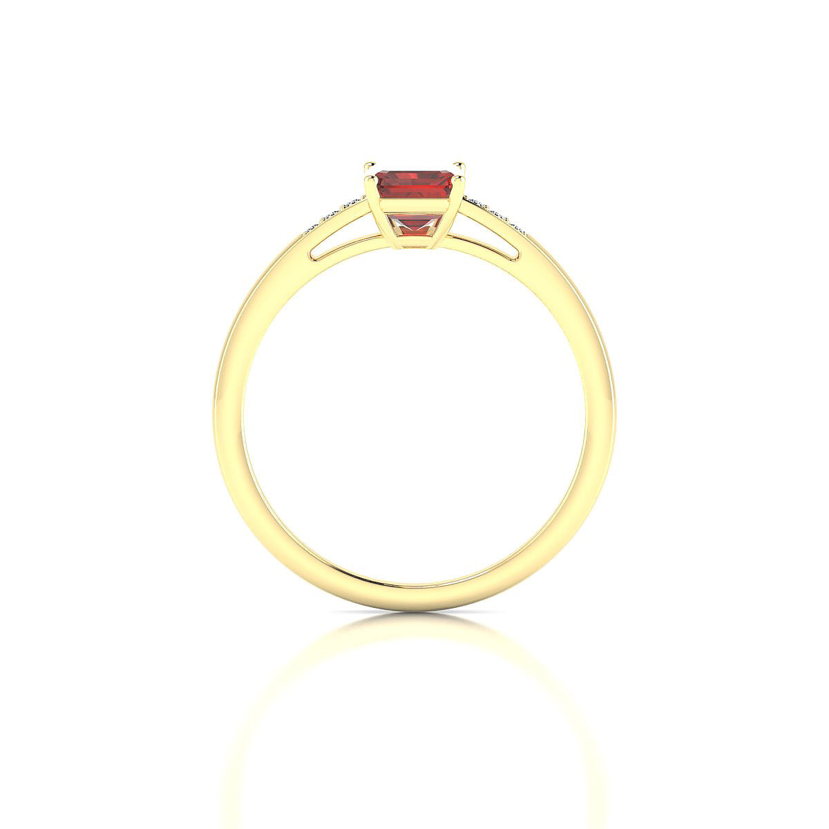 Exquisite | 18k Yellow Gold 7 x 5 mm Emerald Garnet Ring