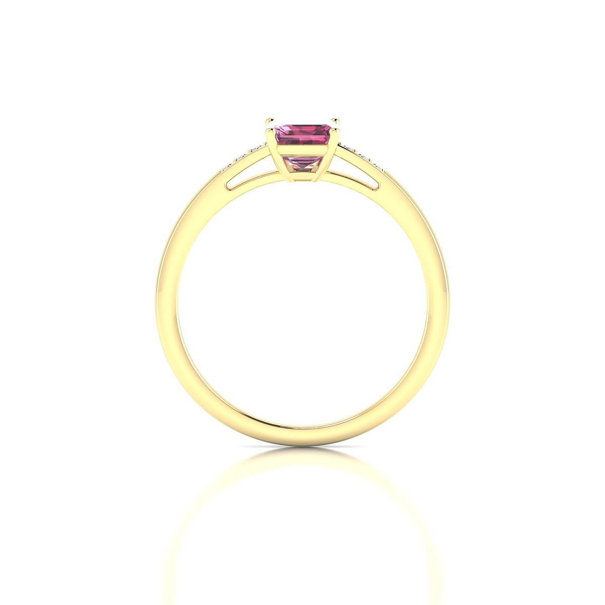 Exquisite | 18k Yellow Gold 7 x 5 mm Emerald Rhodolite Ring
