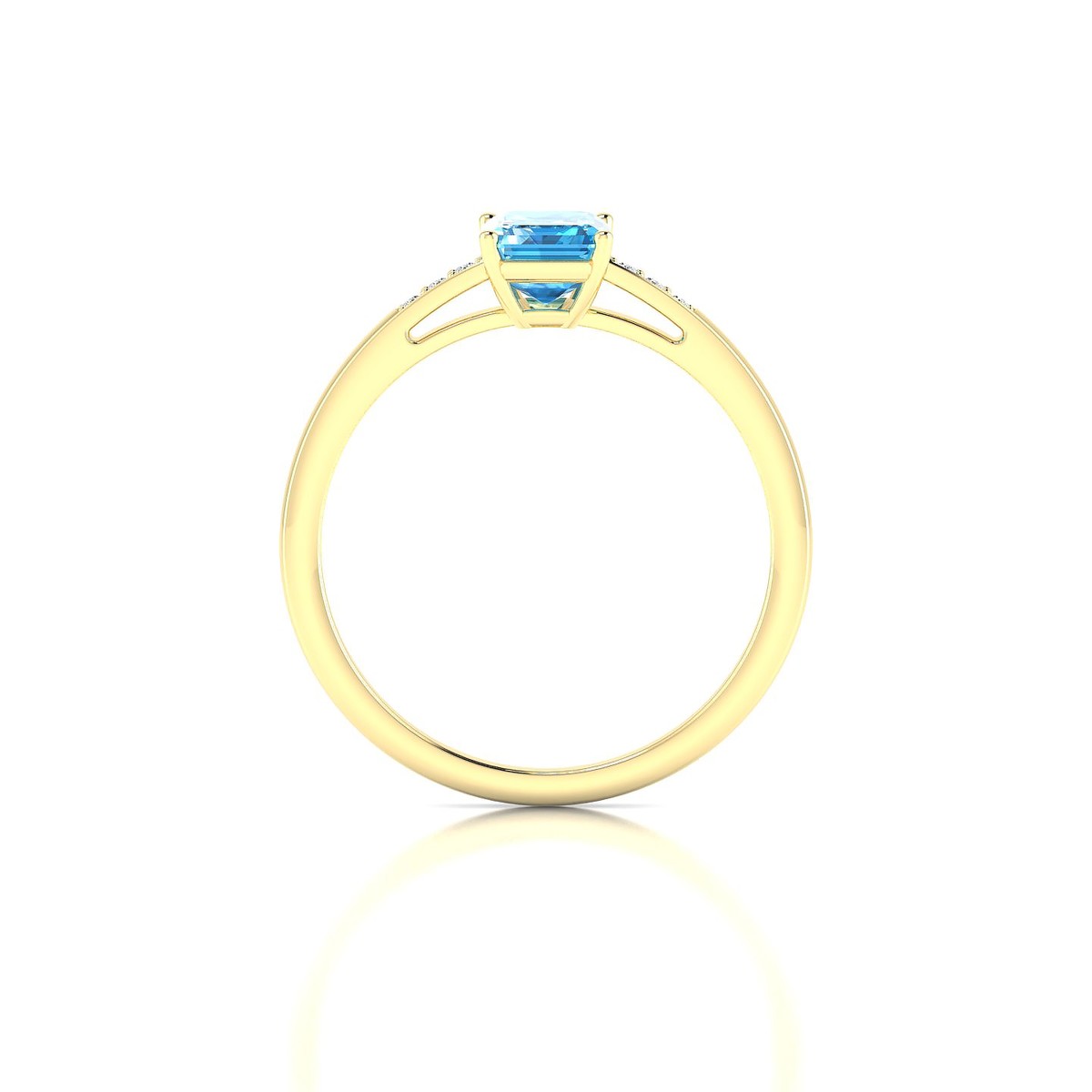 Exquisite | 18k Yellow Gold 7 x 5 mm Emerald Topaz Ring