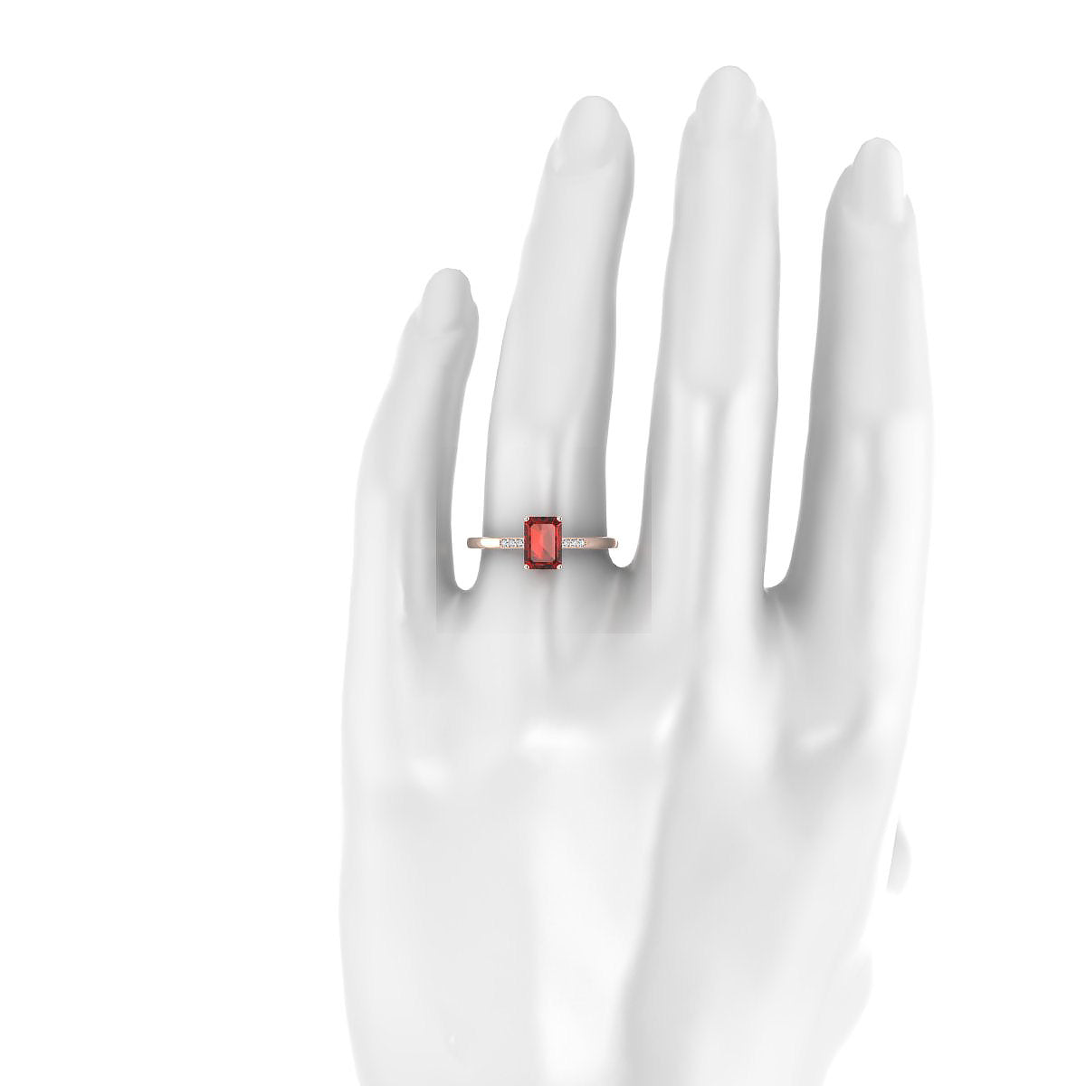 Exquisite | 18k Rose Gold 7 x 5 mm Emerald Garnet Ring