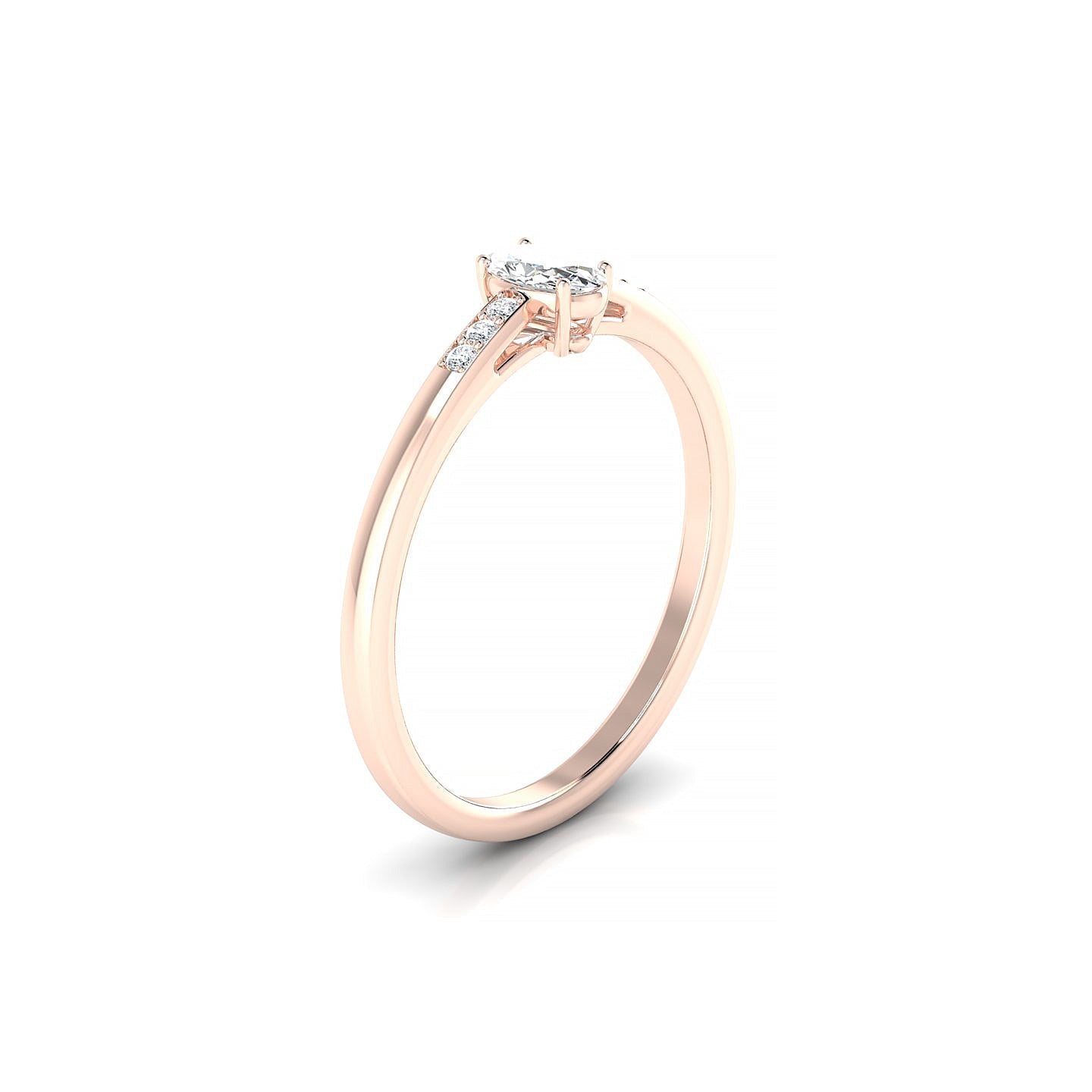 Exquisite | 18k Rose Gold 5 x 3 mm Oval Diamond Ring