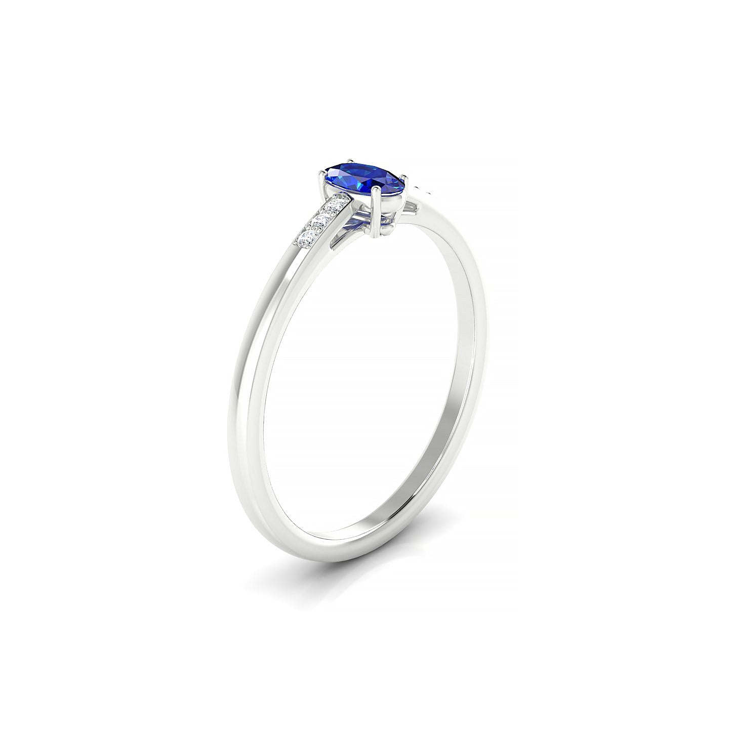 Exquisite | 18k White Gold 5 x 3 mm Oval Sapphire Ring