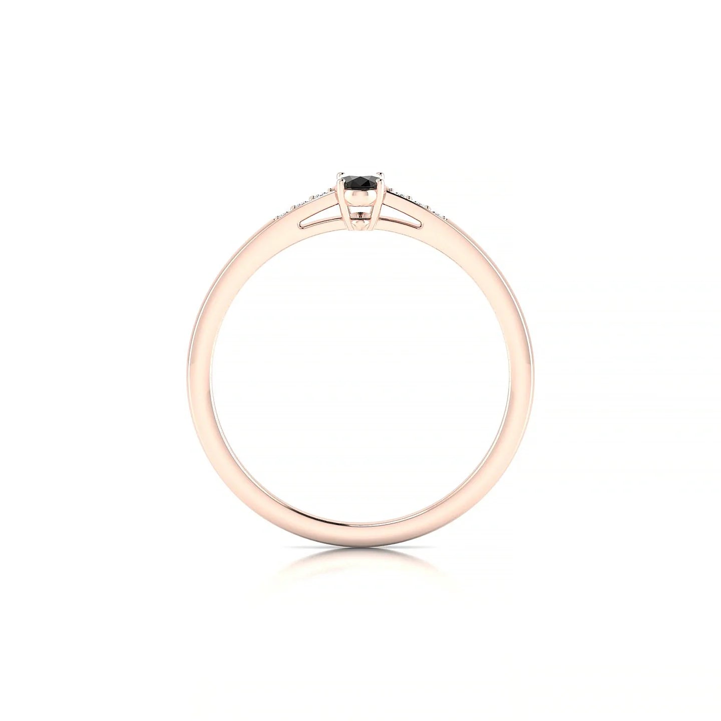 Exquisite | 18k Rose Gold 5 x 3 mm Oval Black Diamond Ring