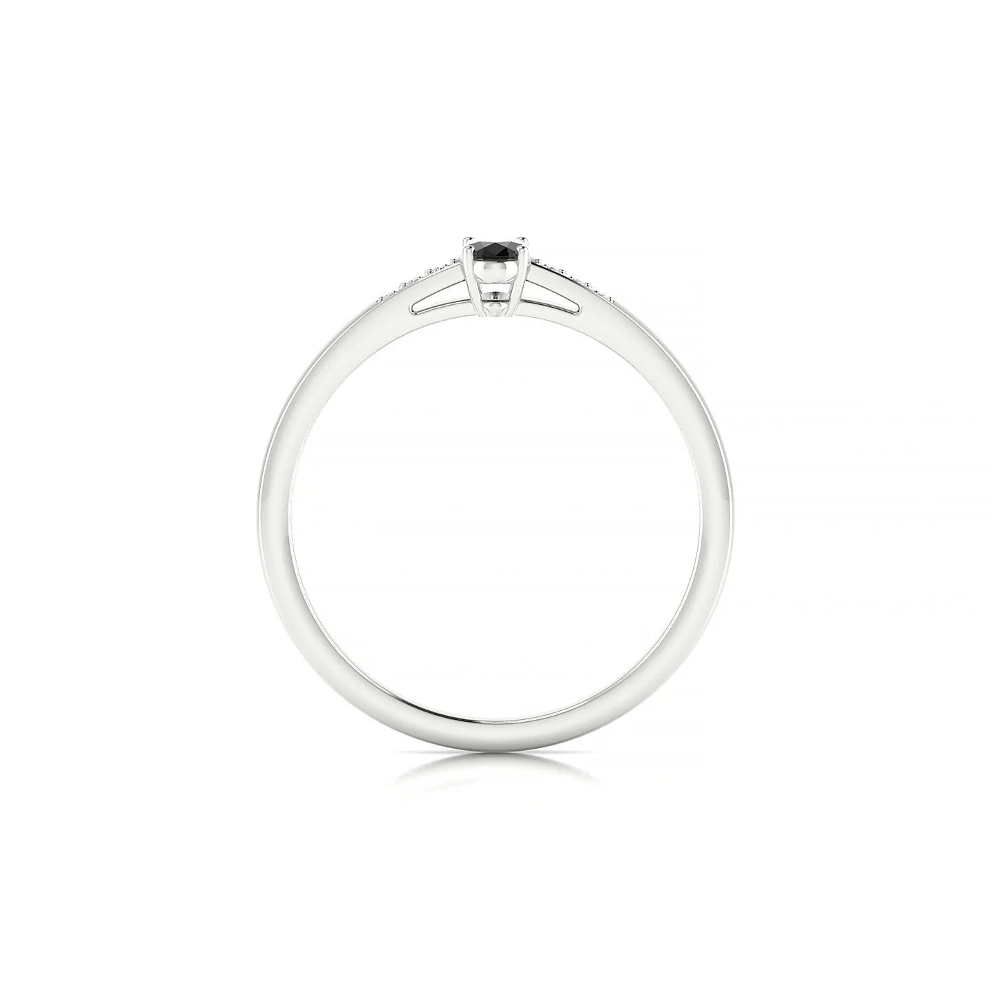 Exquisite | 18k White Gold 5 x 3 mm Oval Black Diamond Ring