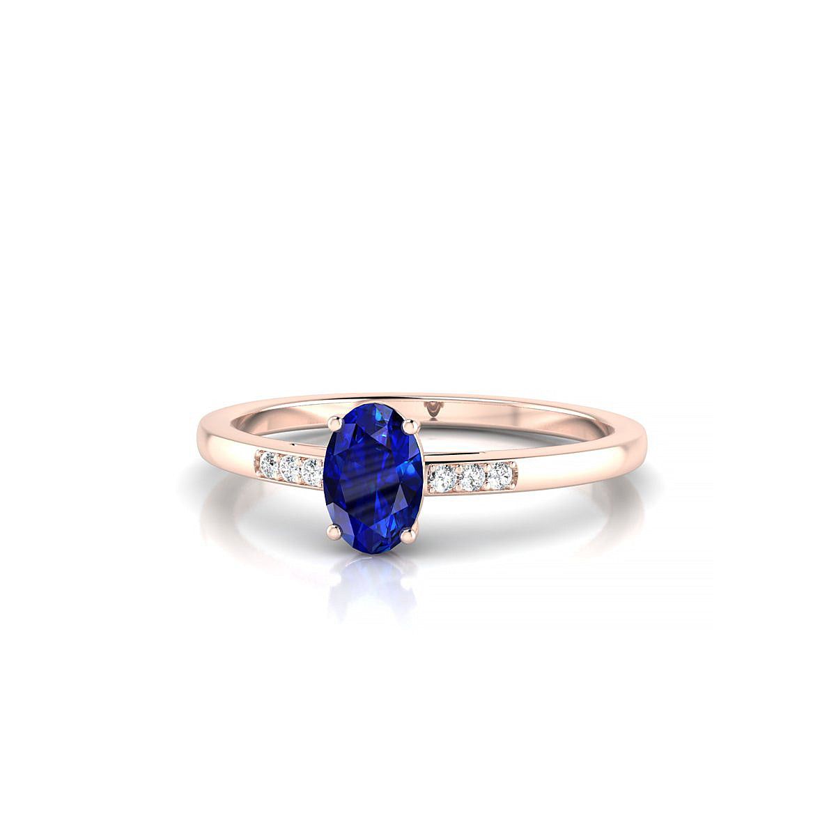 Exquisite | 18k Rose Gold 6 x 4 mm Oval Sapphire Ring