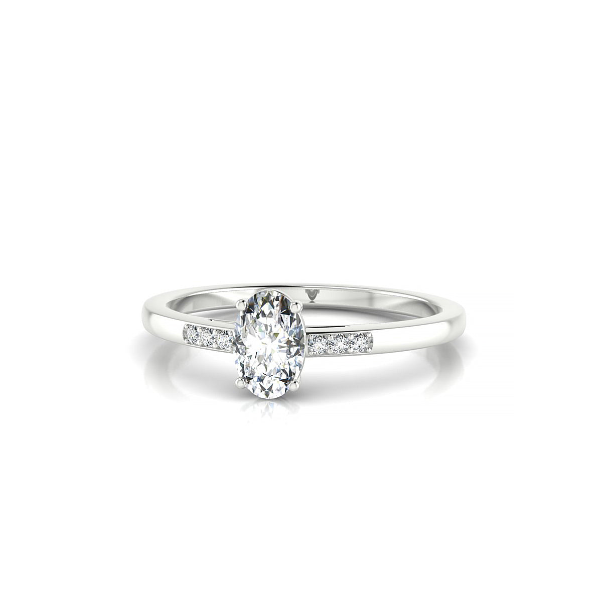 Exquisite | 18k White Gold 6 x 4 mm Oval Diamond Ring