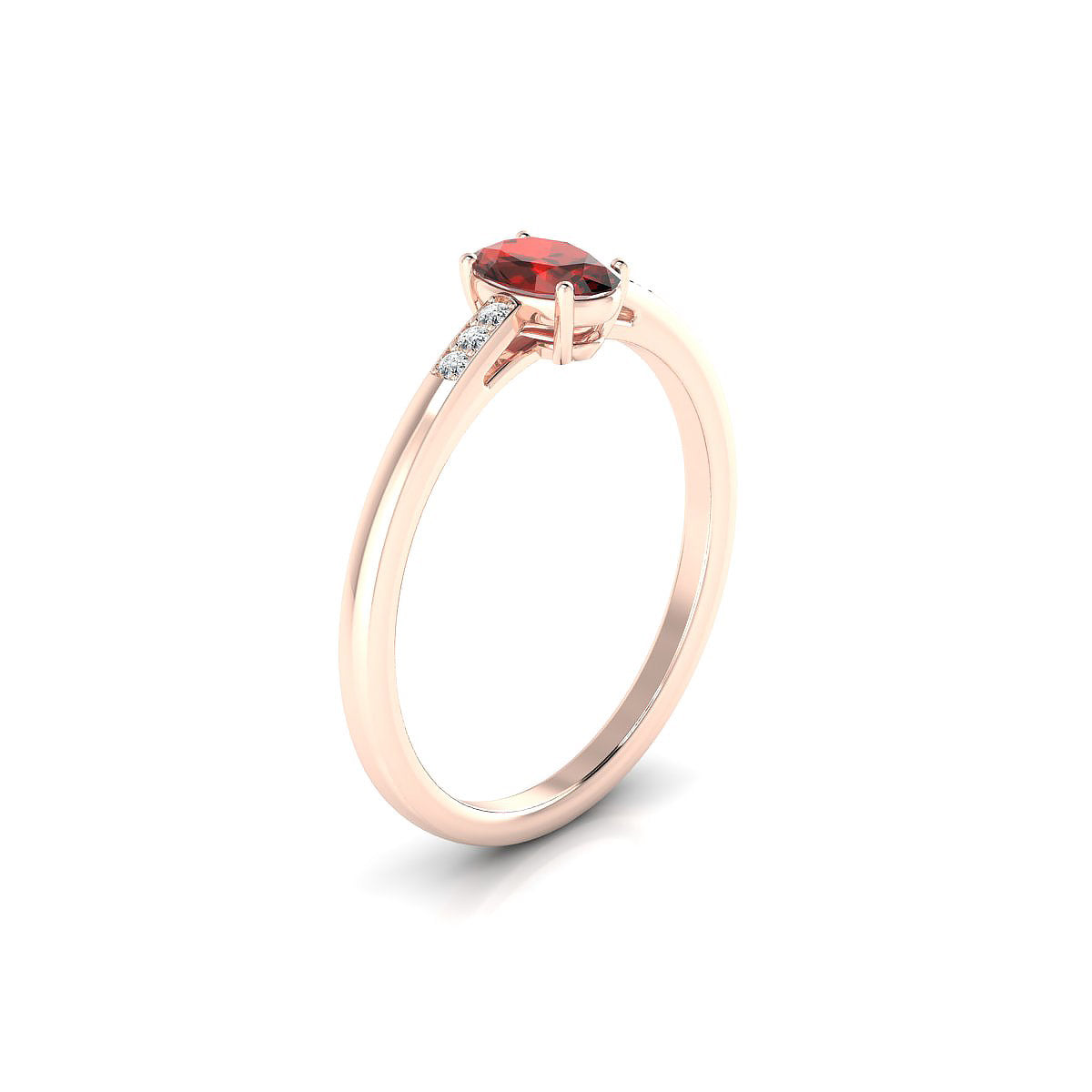 Exquisite | 18k Rose Gold 6 x 4 mm Oval Garnet Ring