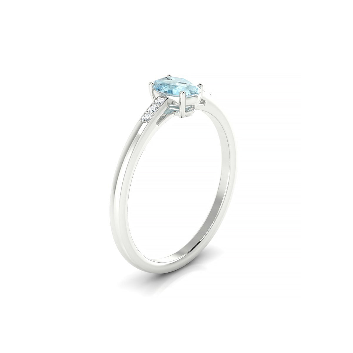 Exquisite | 18k White Gold 6 x 4 mm Oval Aquamarine Ring