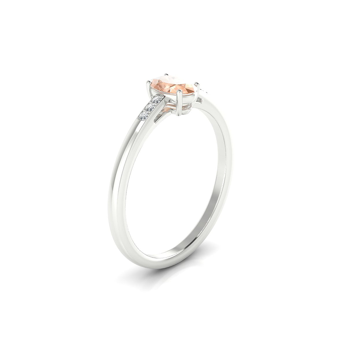 Exquisite | 18k White Gold 6 x 4 mm Oval Morganite Ring