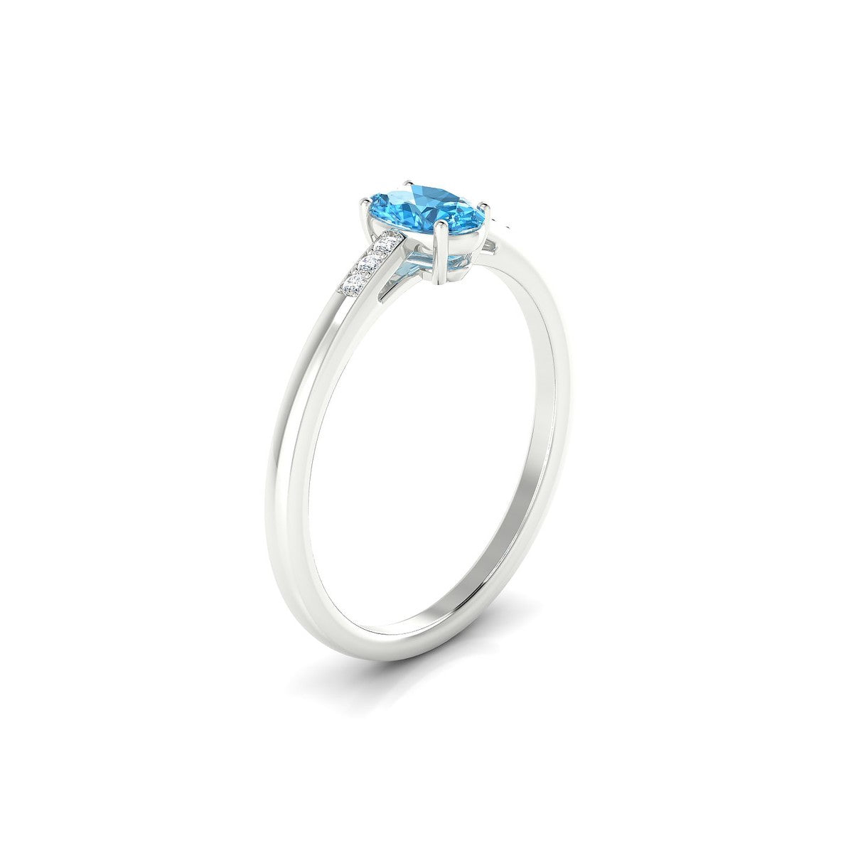 Exquisite | 18k White Gold 6 x 4 mm Oval Topaz Ring