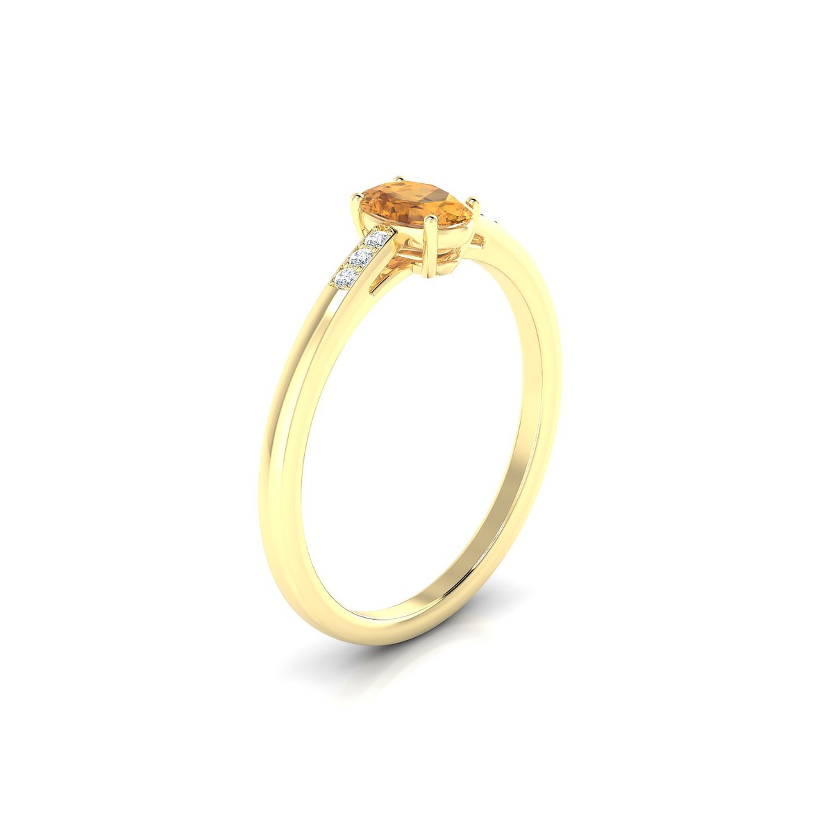 Exquisite | 18k Yellow Gold 6 x 4 mm Oval Citrine Ring