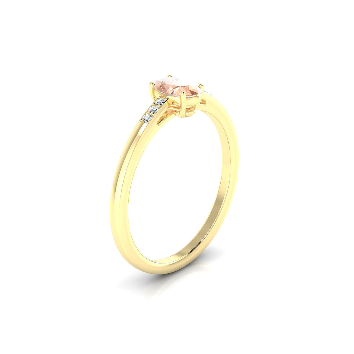 Exquisite | 18k Yellow Gold 6 x 4 mm Oval Morganite Ring