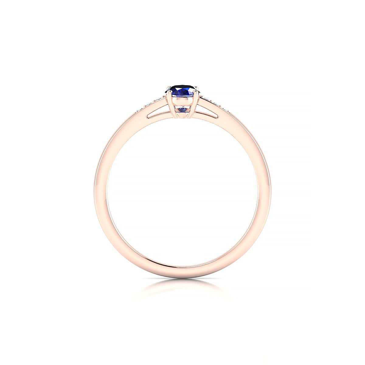 Exquisite | 18k Rose Gold 6 x 4 mm Oval Sapphire Ring