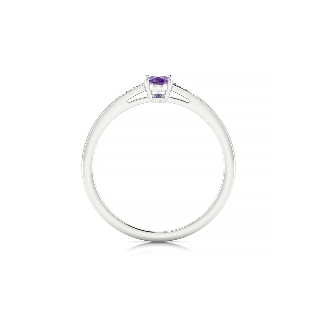 Exquisite | 18k White Gold 6 x 4 mm Oval Amethyst Ring