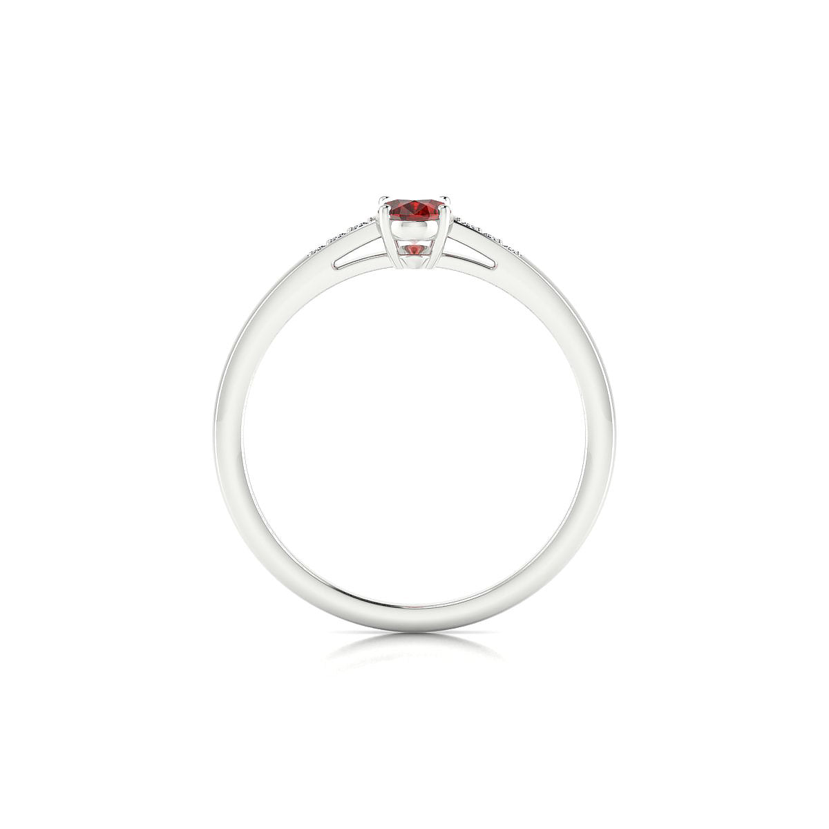 Exquisite | 18k White Gold 6 x 4 mm Oval Garnet Ring
