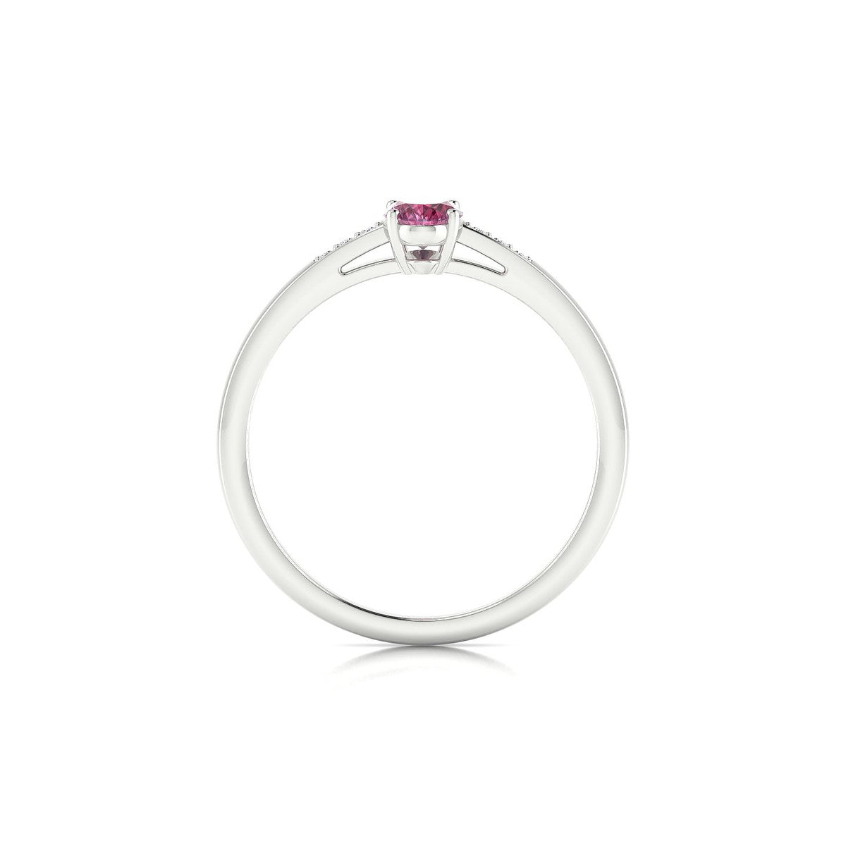 Exquisite | 18k White Gold 6 x 4 mm Oval Rhodolite Ring