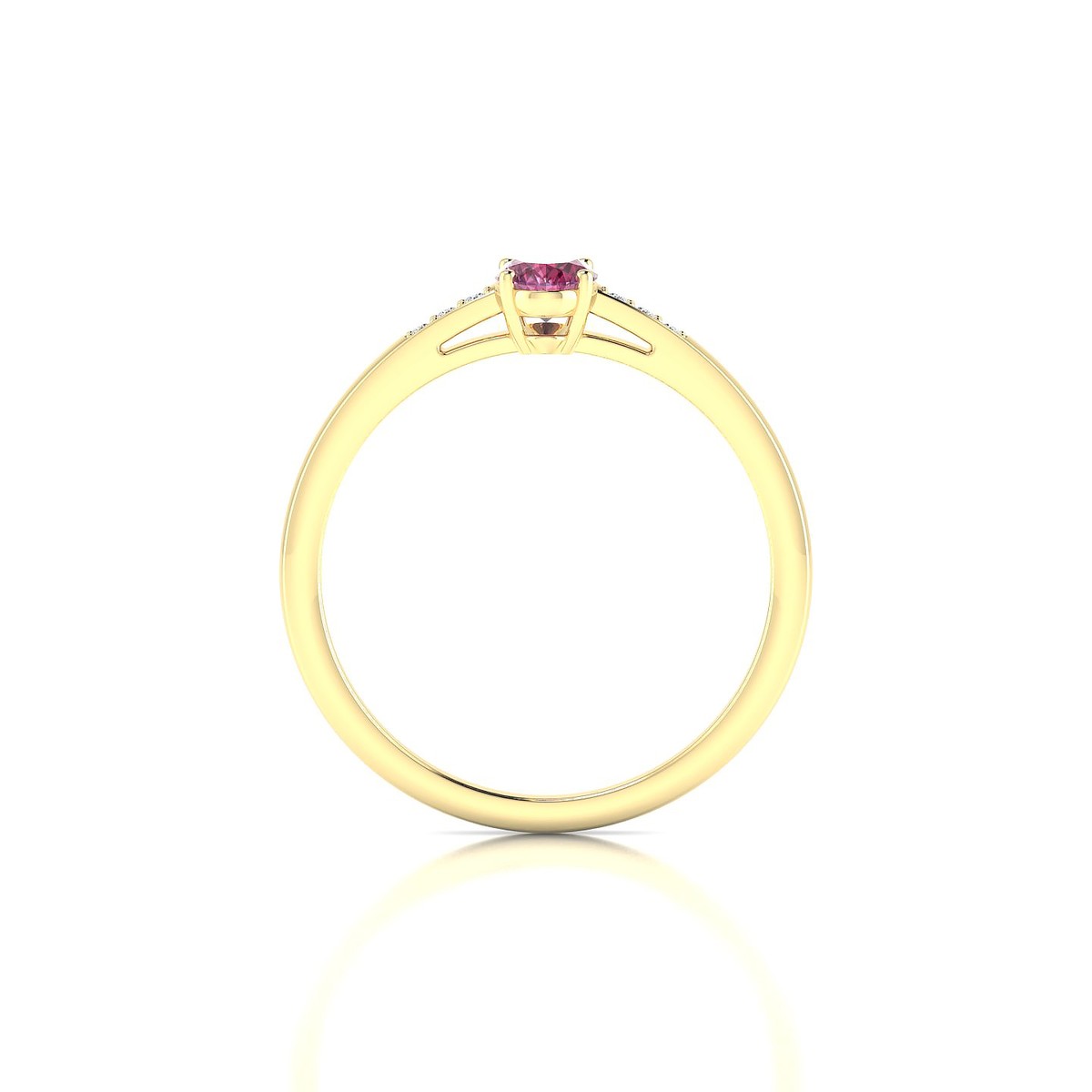 Exquisite | 18k Yellow Gold 6 x 4 mm Oval Rhodolite Ring