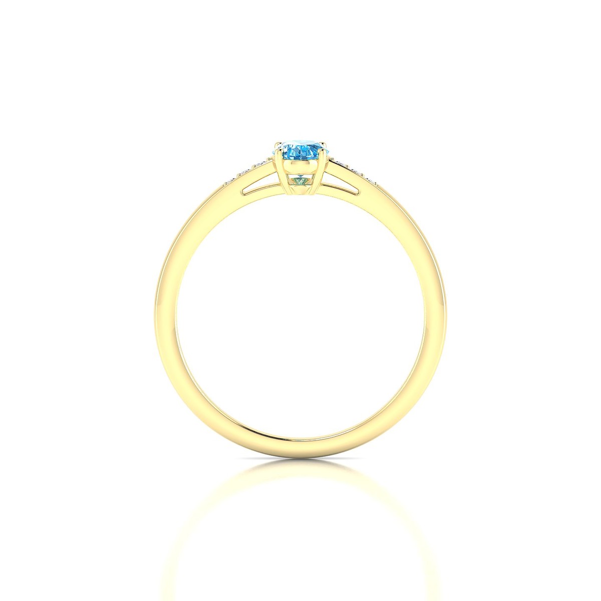 Exquisite | 18k Yellow Gold 6 x 4 mm Oval Topaz Ring