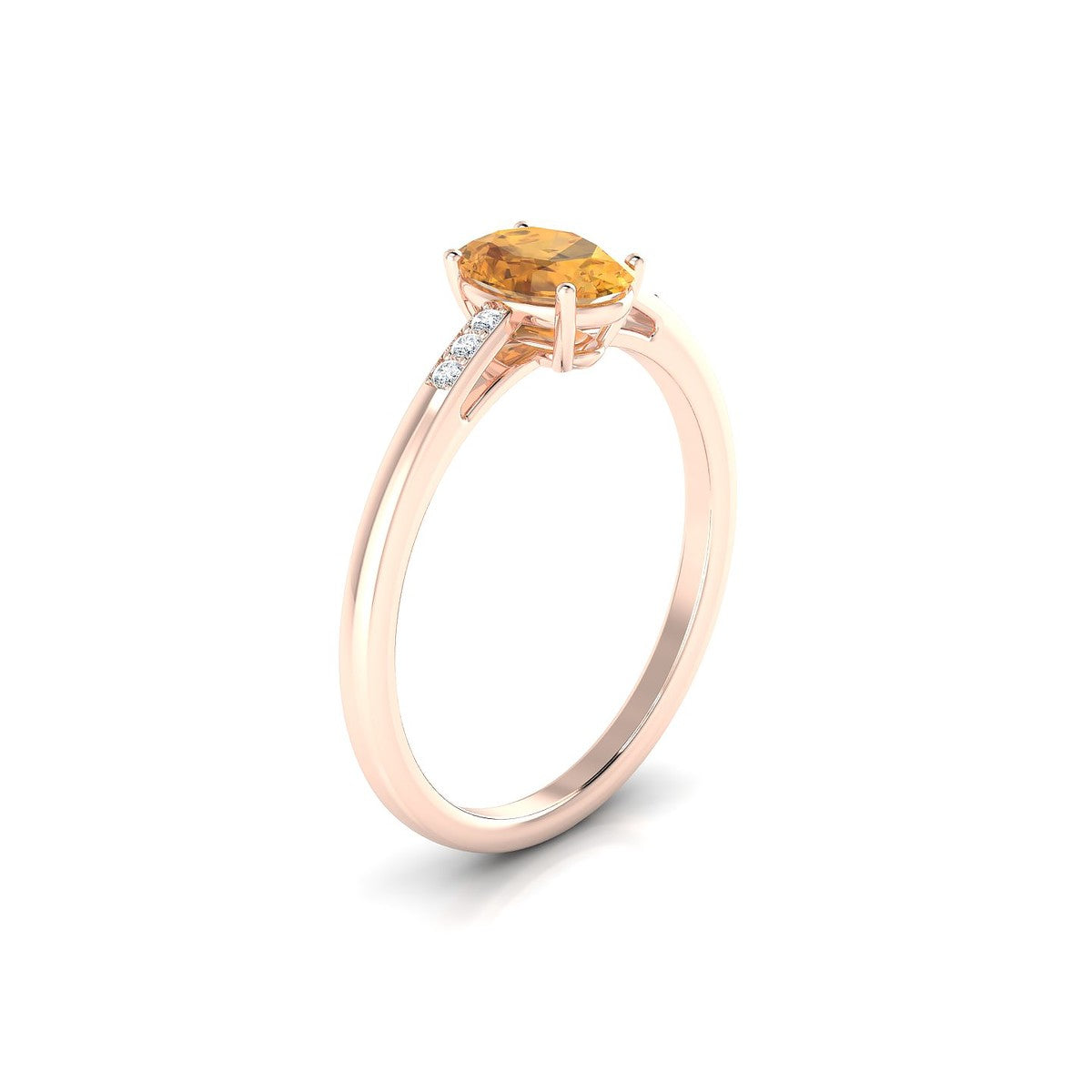 Exquisite | 18k Rose Gold 7 x 5 mm Oval Citrine Ring