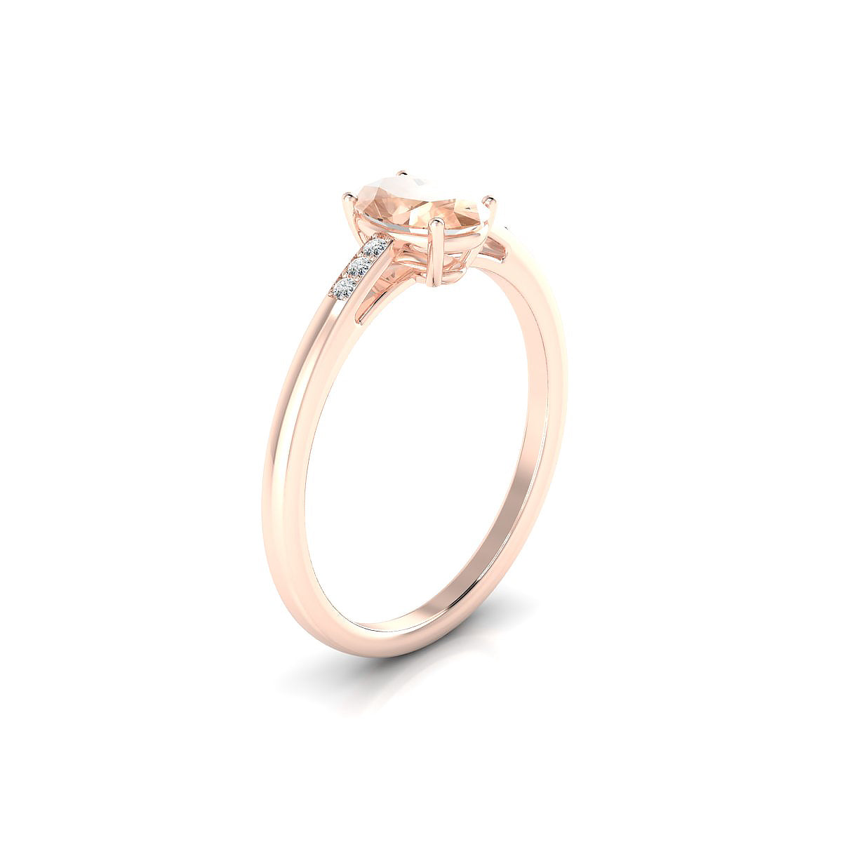Exquisite | 18k Rose Gold 7 x 5 mm Oval Morganite Ring