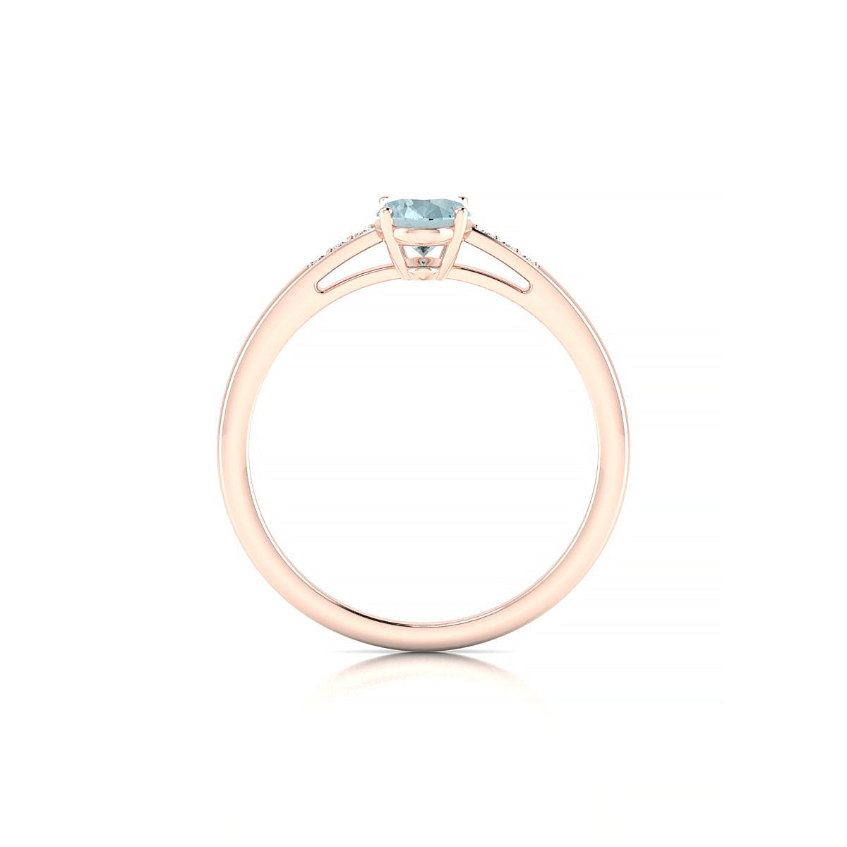 Exquisite | 18k Rose Gold 7 x 5 mm Oval Aquamarine Ring