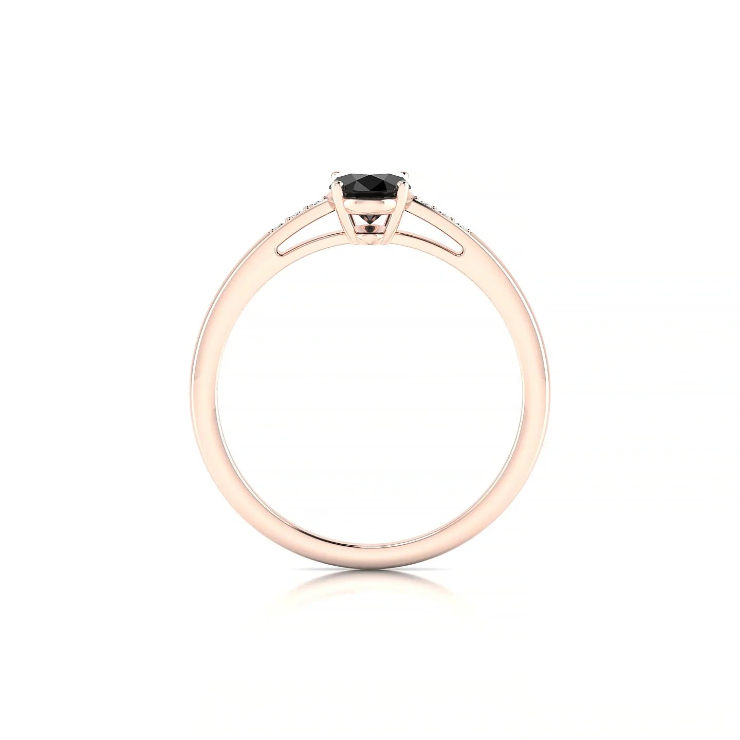 Exquisite | 18k Rose Gold 7 x 5 mm Oval Black Diamond Ring