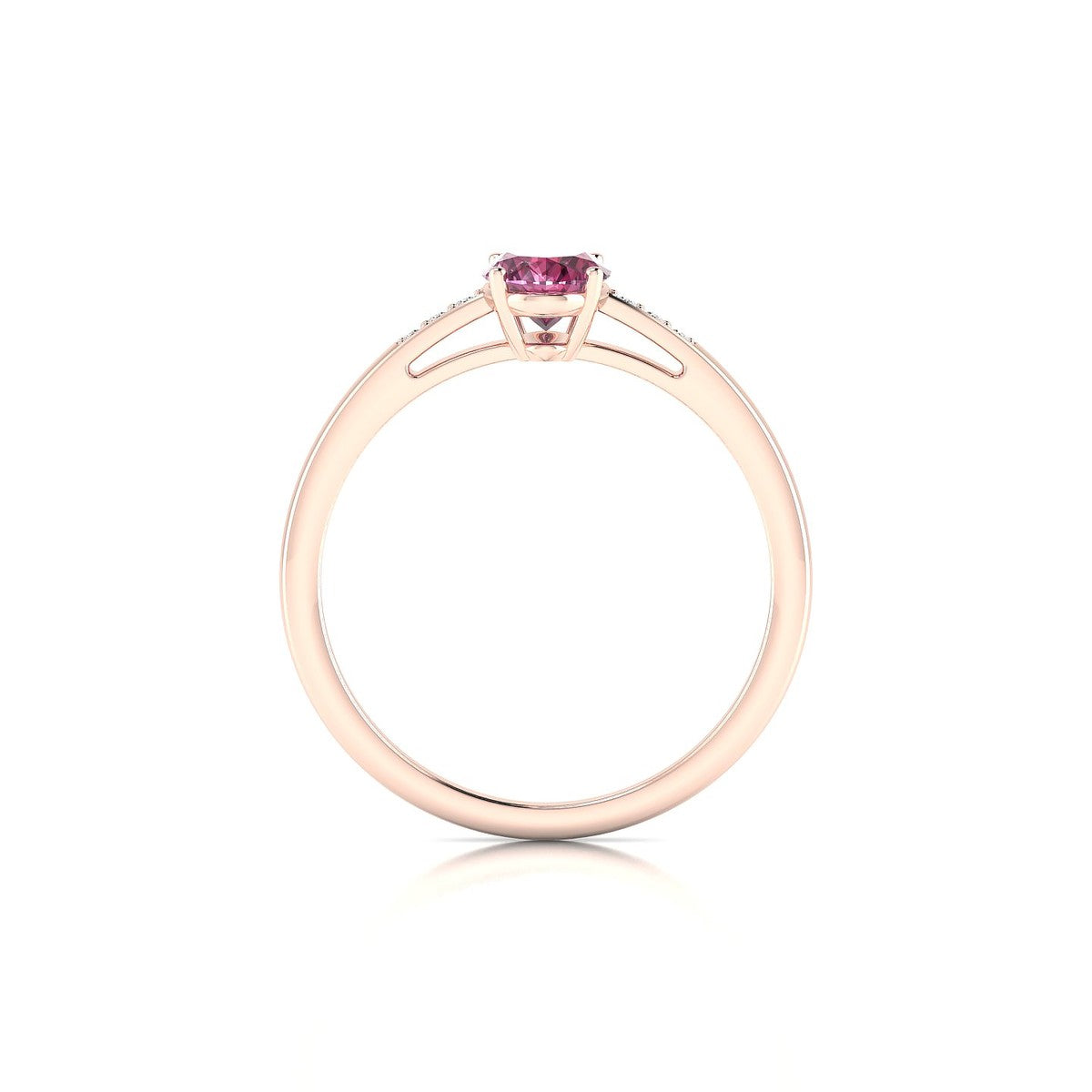 Exquisite | 18k Rose Gold 7 x 5 mm Oval Rhodolite Ring