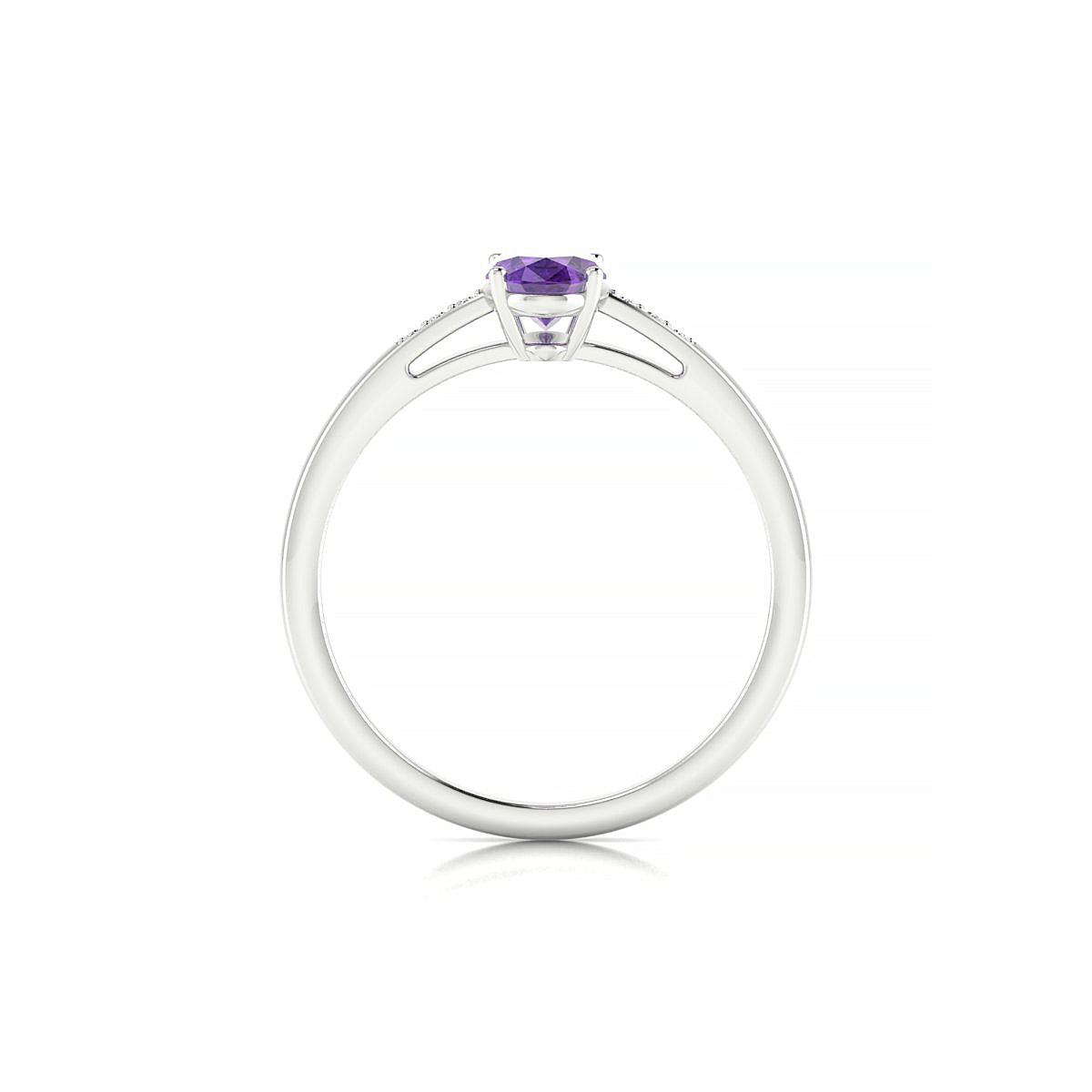 Exquisite | 18k White Gold 7 x 5 mm Oval Amethyst Ring