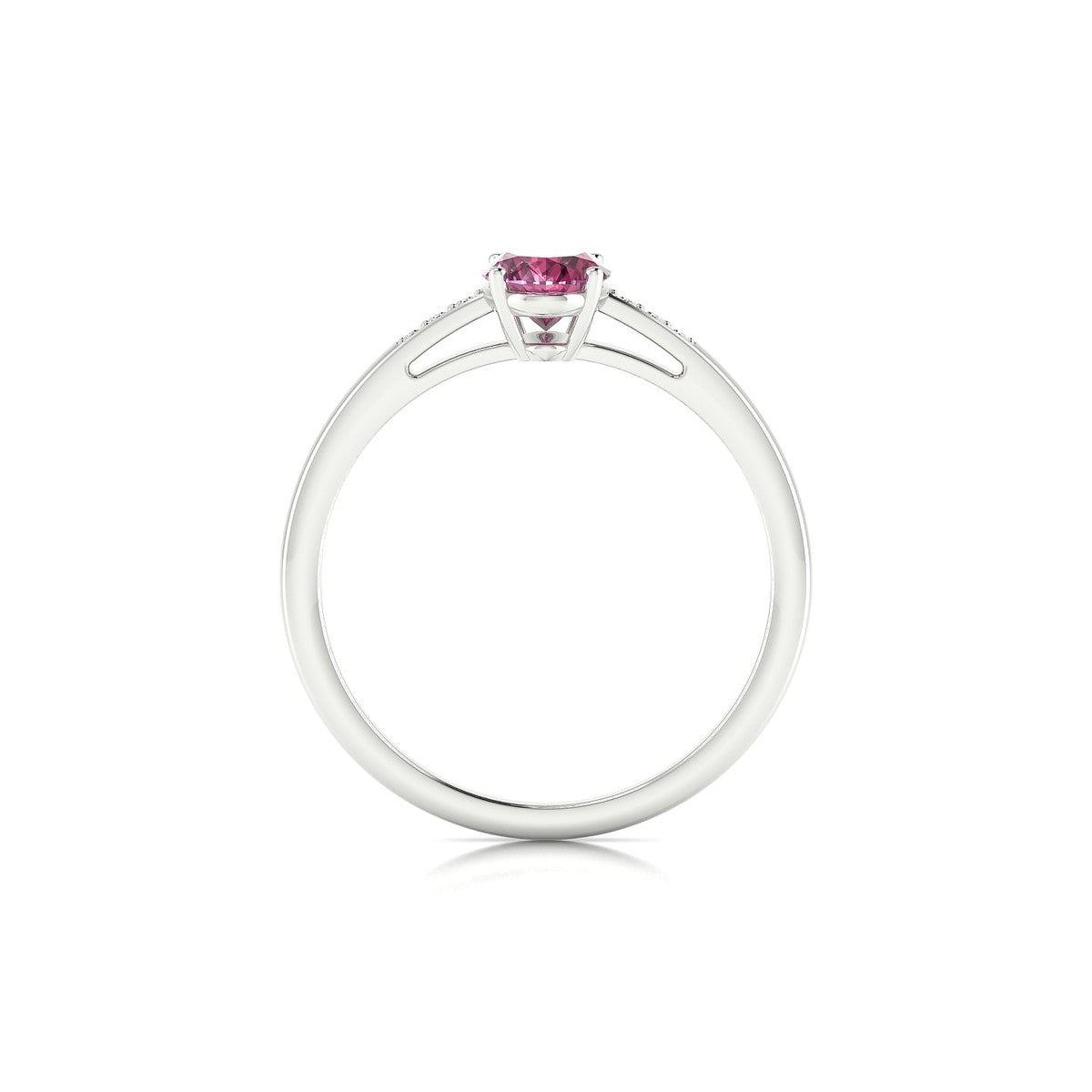 Exquisite | 18k White Gold 7 x 5 mm Oval Rhodolite Ring
