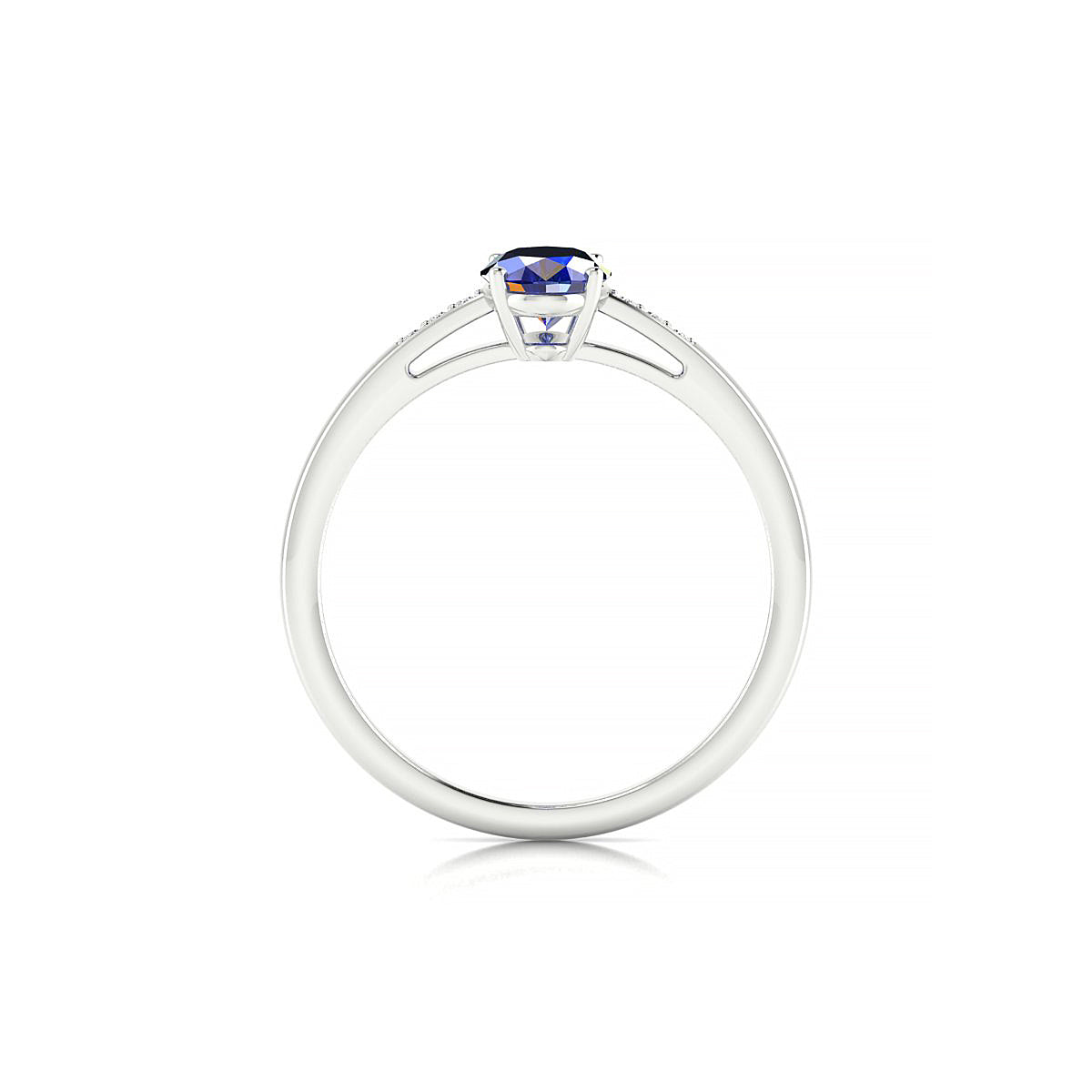 Exquisite | 18k White Gold 7 x 5 mm Oval Sapphire Ring