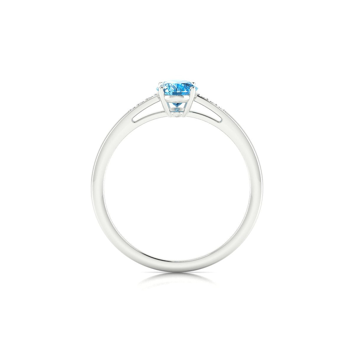 Exquisite | 18k White Gold 7 x 5 mm Oval Topaz Ring