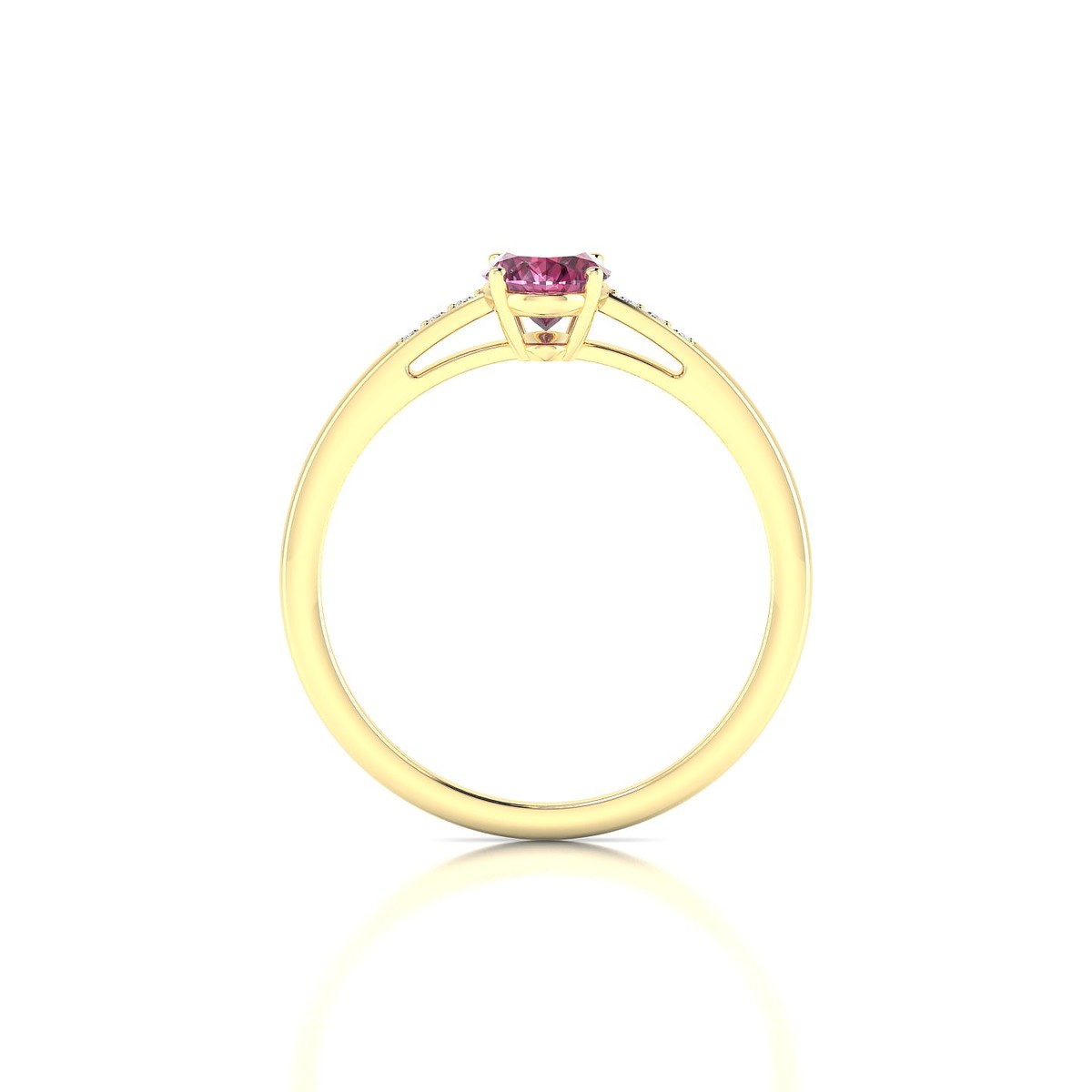 Exquisite | 18k Yellow Gold 7 x 5 mm Oval Rhodolite Ring
