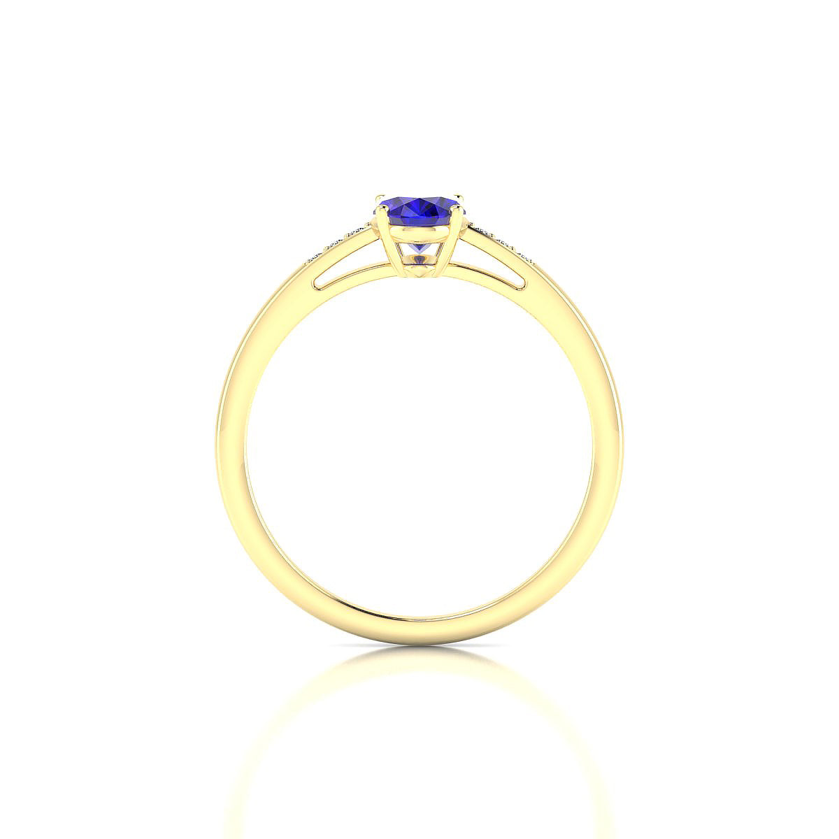 Exquisite | 18k Yellow Gold 7 x 5 mm Oval Tanzanite Ring