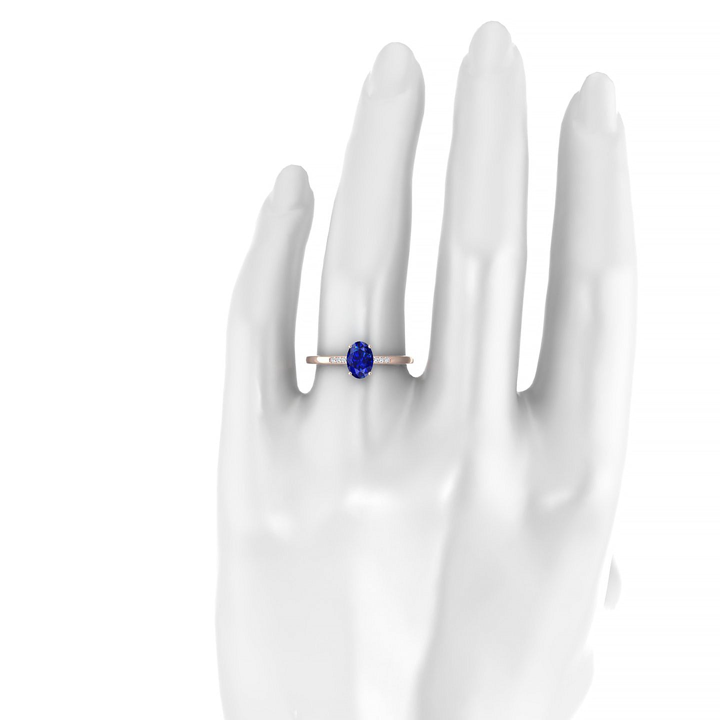 Exquisite | 18k Rose Gold 7 x 5 mm Oval Sapphire Ring