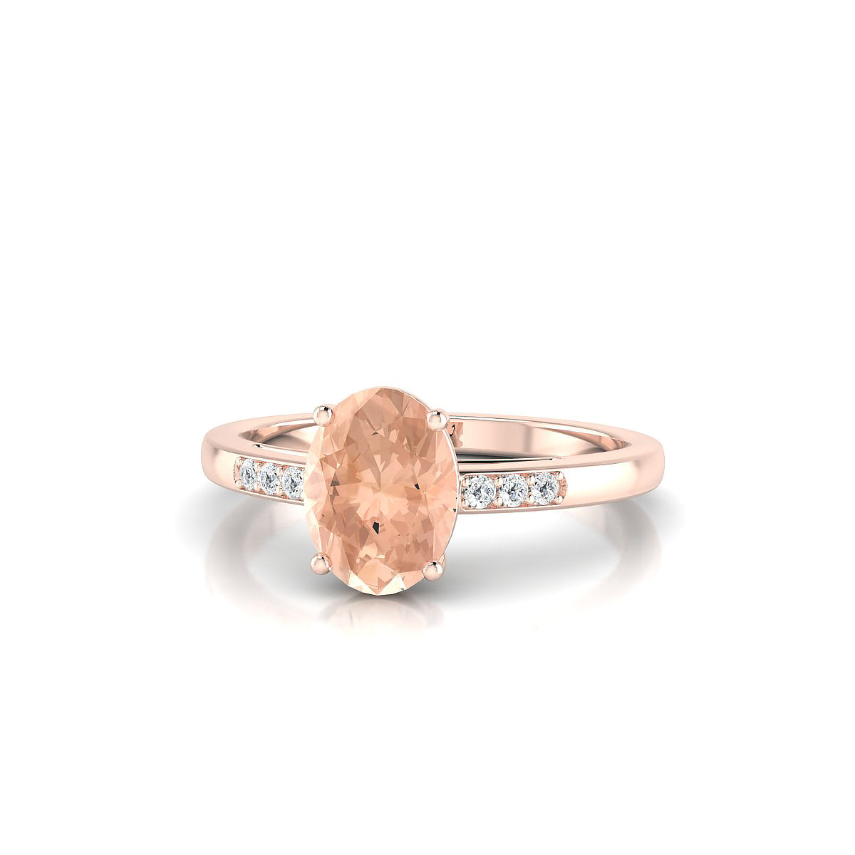 Exquisite | 18k Rose Gold 8 x 6 mm Oval Morganite Ring