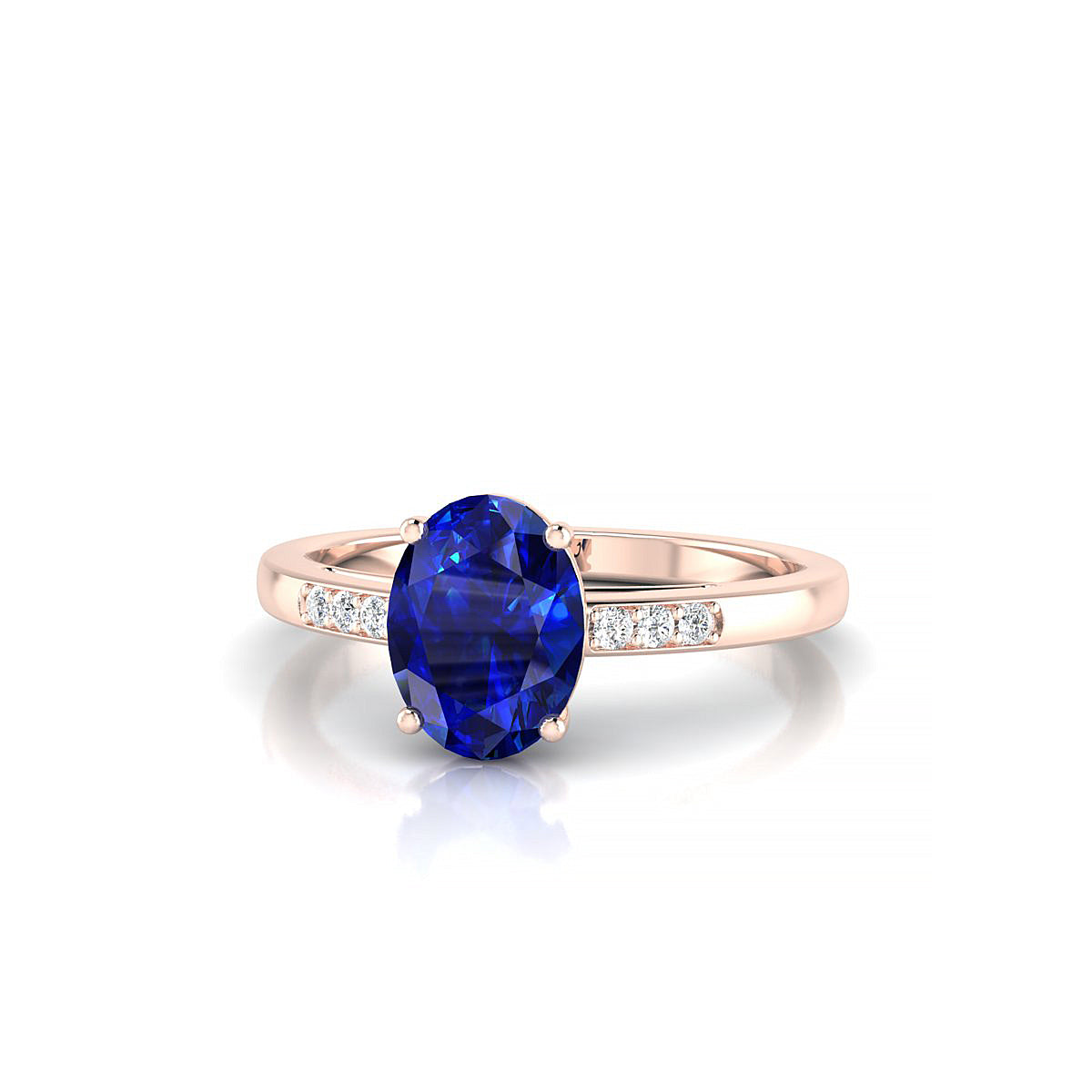 Exquisite | 18k Rose Gold 8 x 6 mm Oval Sapphire Ring