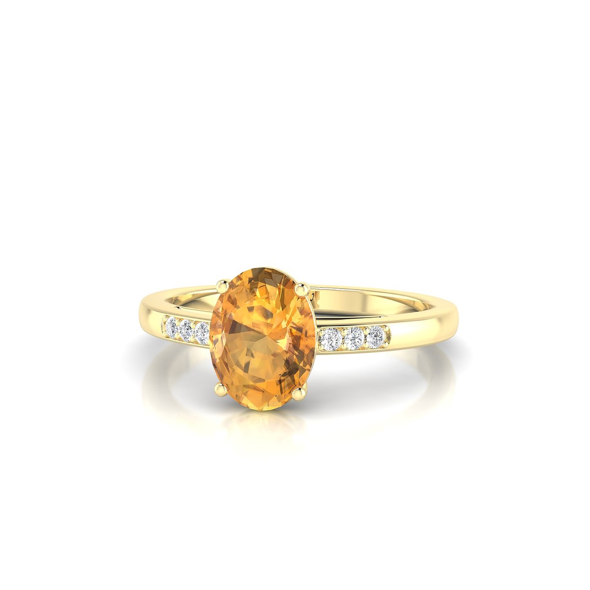 Exquisite | 18k Yellow Gold 8 x 6 mm Oval Citrine Ring