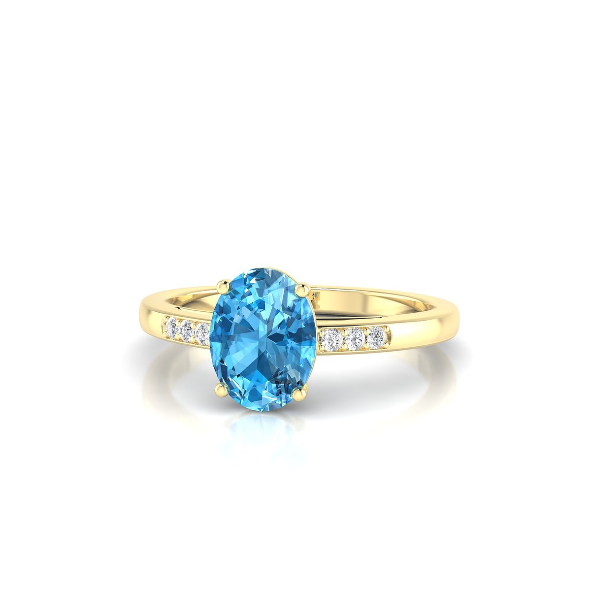 Exquisite | 18k Yellow Gold 8 x 6 mm Oval Topaz Ring