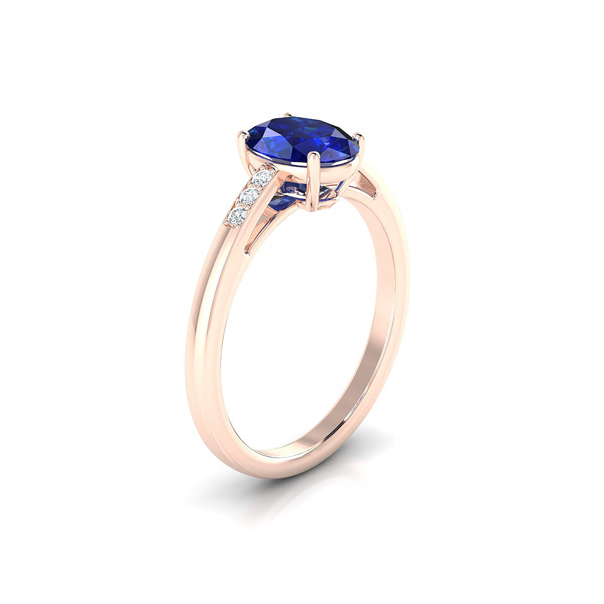 Exquisite | 18k Rose Gold 8 x 6 mm Oval Sapphire Ring