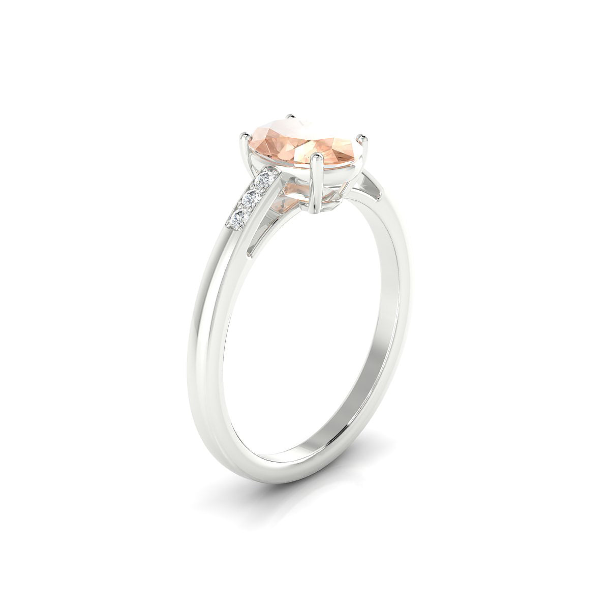 Exquisite | 18k White Gold 8 x 6 mm Oval Morganite Ring