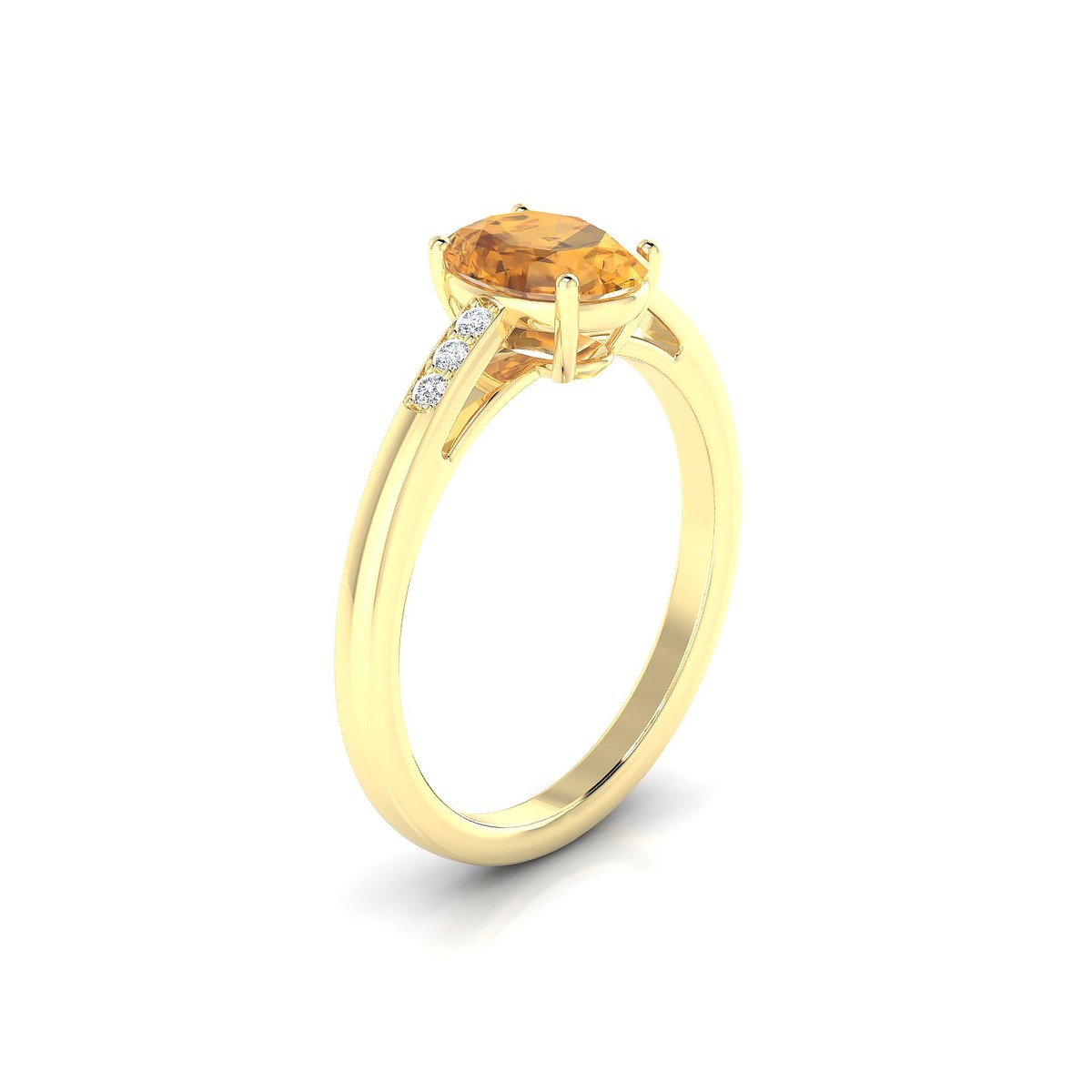 Exquisite | 18k Yellow Gold 8 x 6 mm Oval Citrine Ring