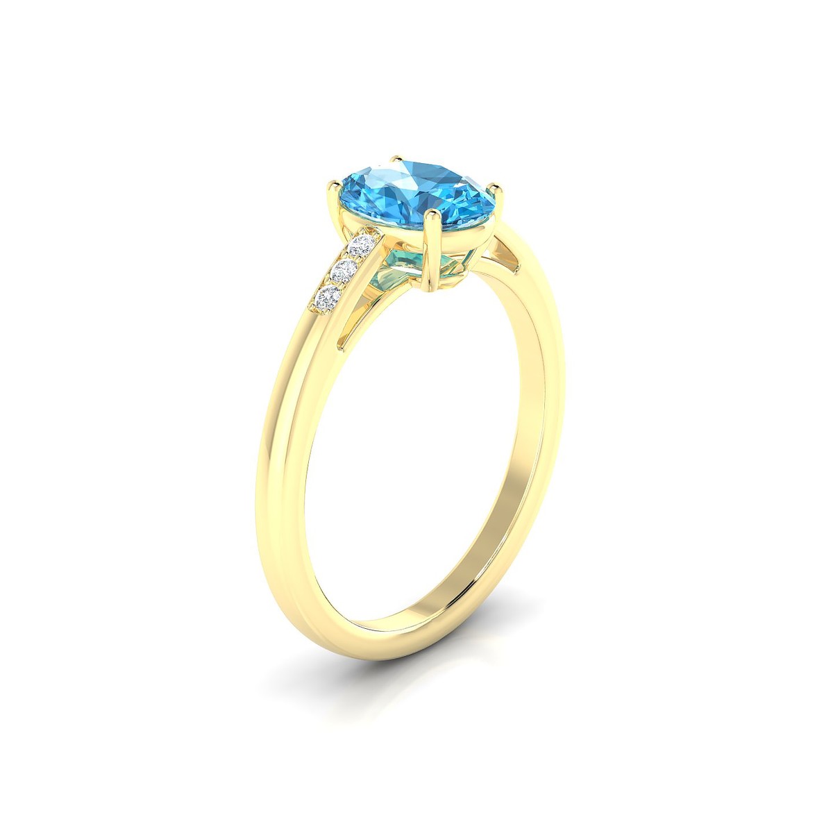 Exquisite | 18k Yellow Gold 8 x 6 mm Oval Topaz Ring