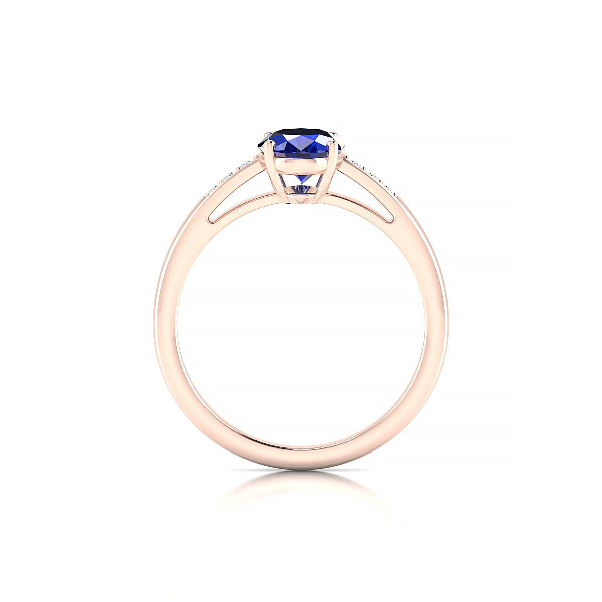 Exquisite | 18k Rose Gold 8 x 6 mm Oval Sapphire Ring