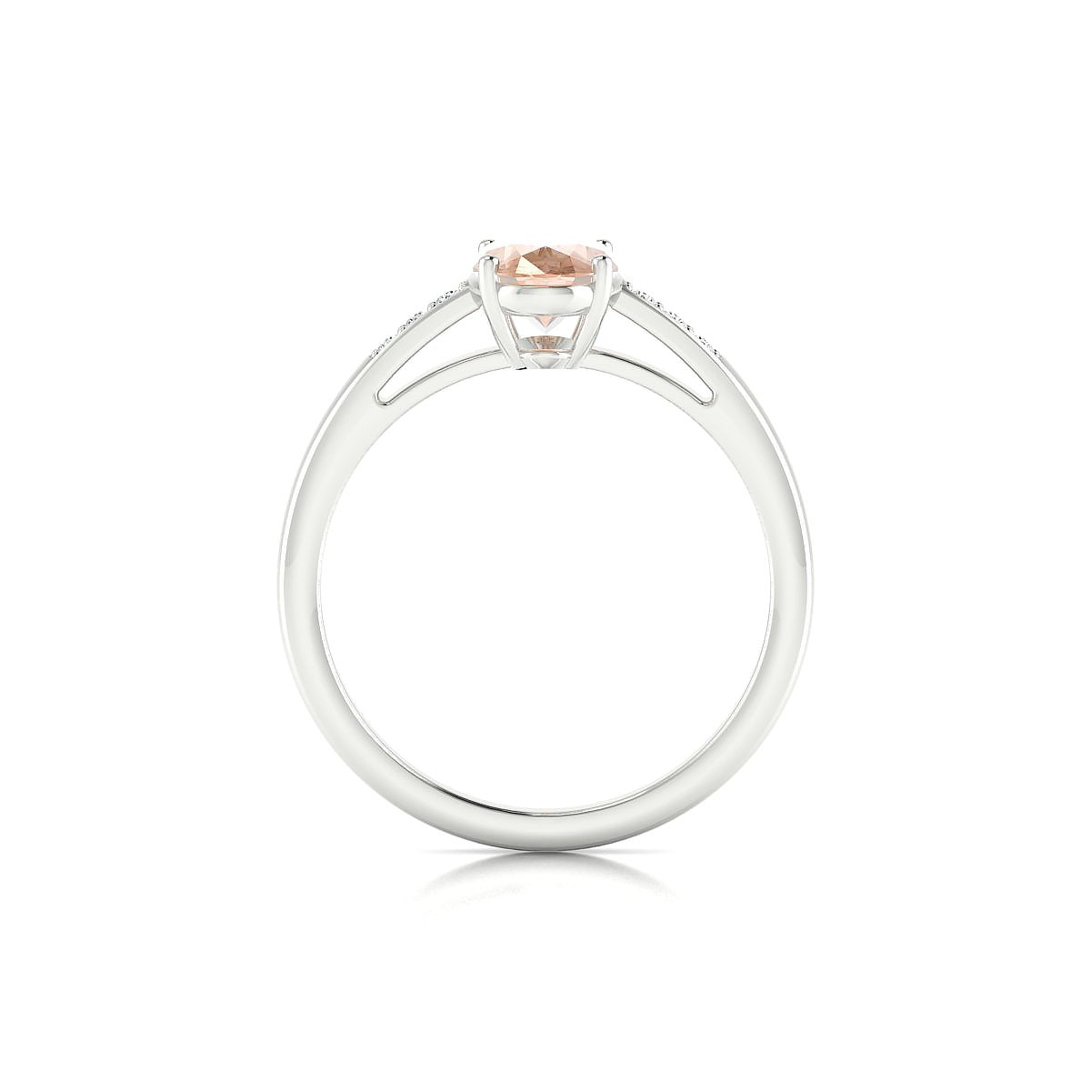Exquisite | 18k White Gold 8 x 6 mm Oval Morganite Ring