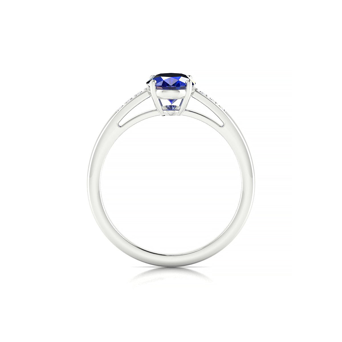 Exquisite | 18k White Gold 8 x 6 mm Oval Sapphire Ring