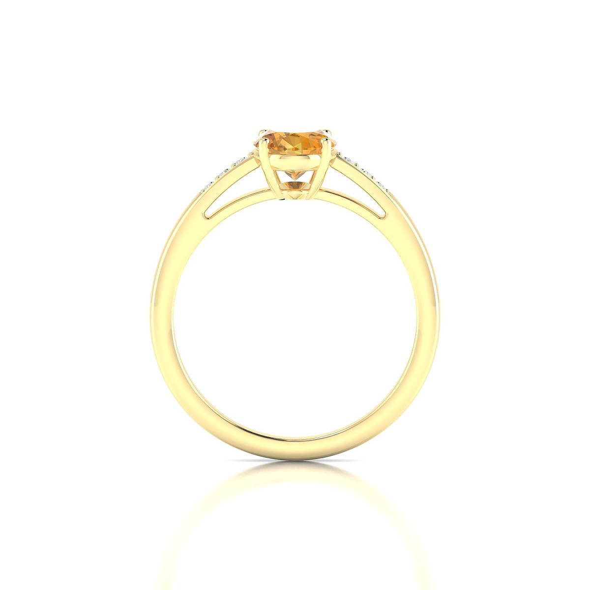 Exquisite | 18k Yellow Gold 8 x 6 mm Oval Citrine Ring