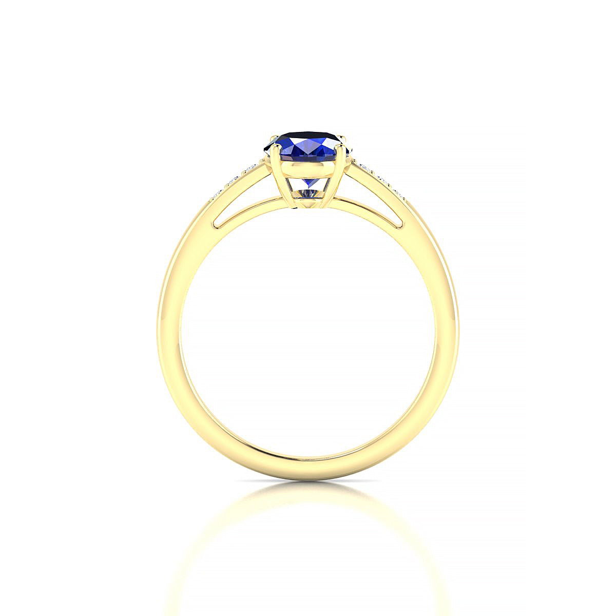 Exquisite | 18k Yellow Gold 8 x 6 mm Oval Sapphire Ring