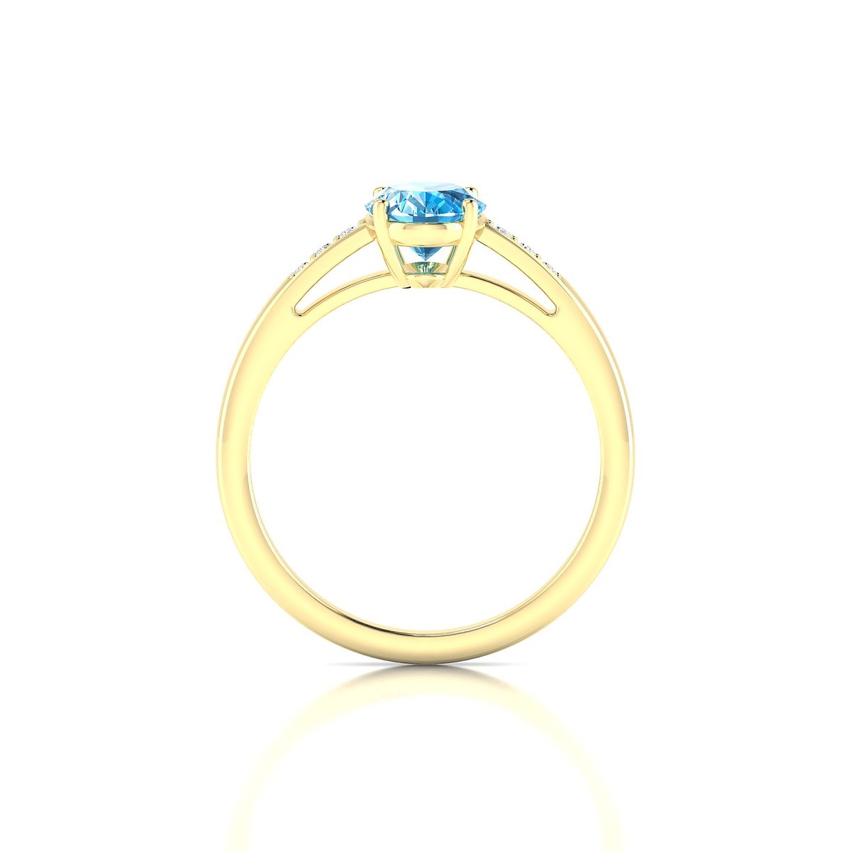 Exquisite | 18k Yellow Gold 8 x 6 mm Oval Topaz Ring